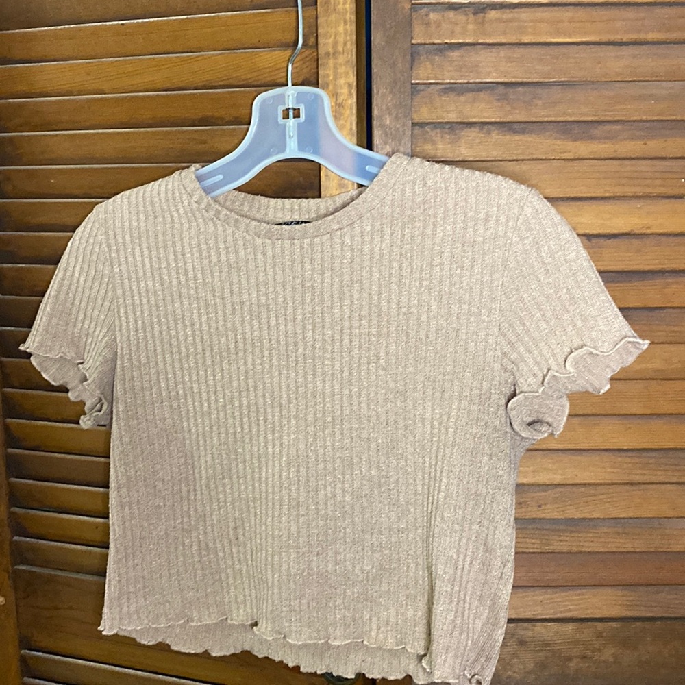 Shein Tan Crop Top with Details